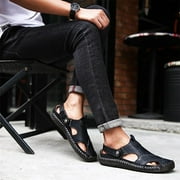 Leesechin Clearance Summer Men's Sandals Men's Trendy Leather Beach Shoes Shoes Sewing Shoes